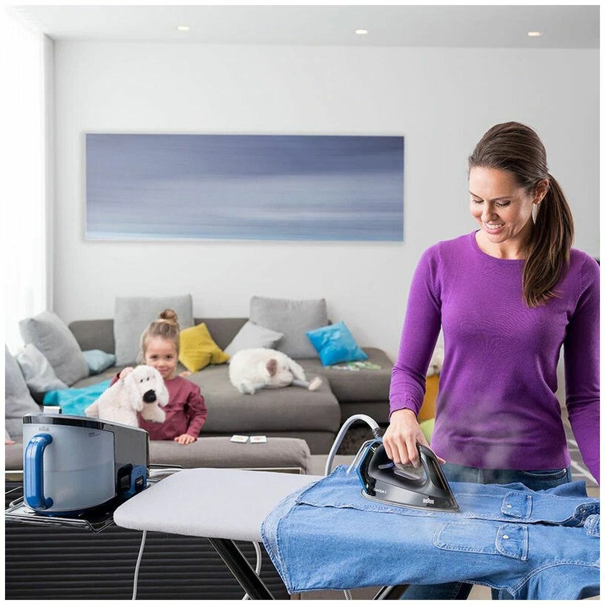 Braun CareStyle 5 steam generator iron - 2400W, 2L tank, 120g/min steam, black and blue - IS5145BK