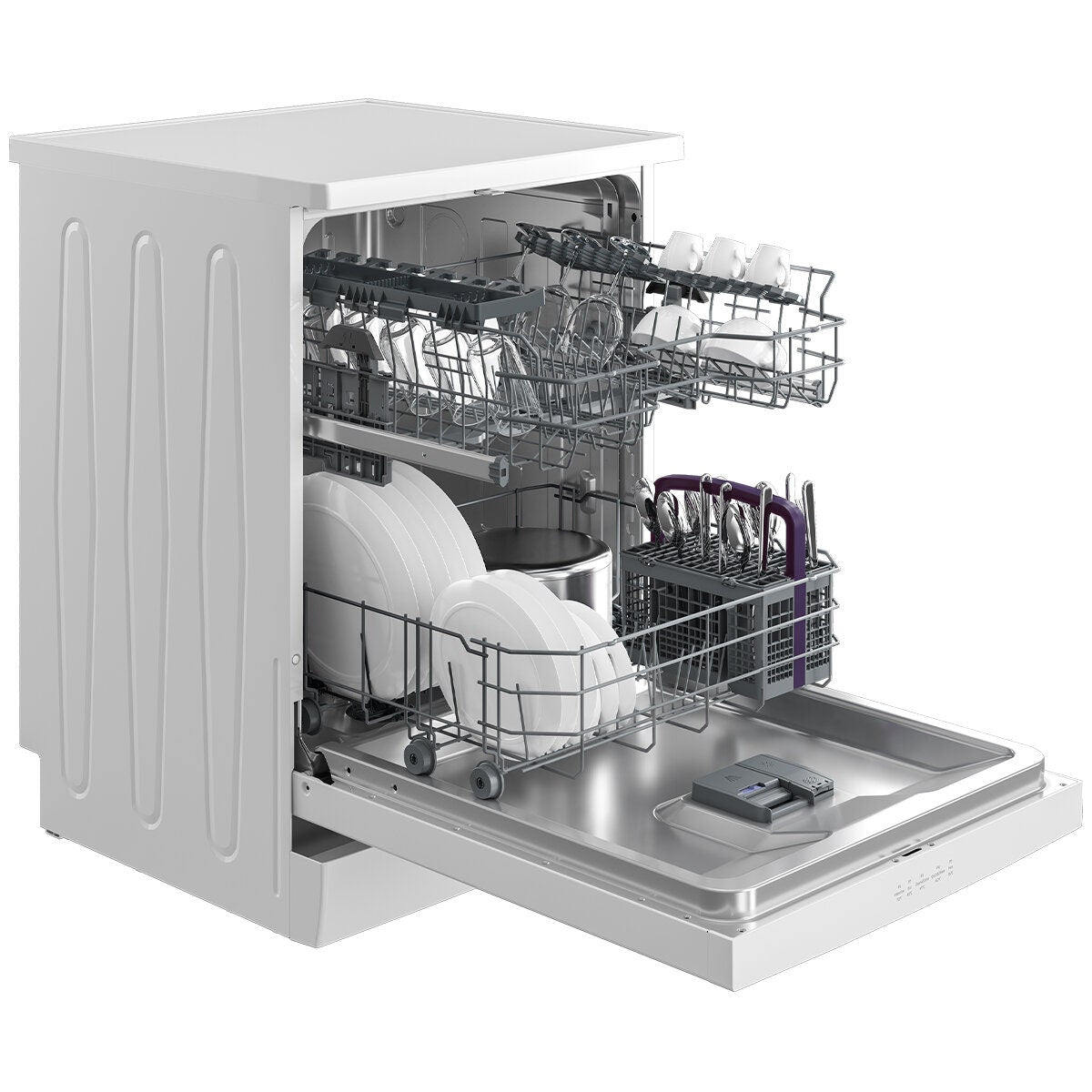 Beko 60cm Freestanding Dishwasher 14 Place Settings - White, Hygiene Intense, Steam Gloss - BDFB1410W