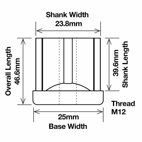 Richmond 25mm x M12 Zinc Plated Square Threaded Tube Insert 2 Pack