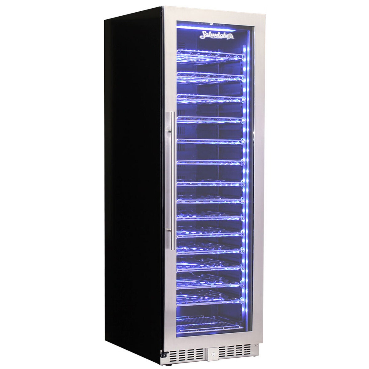 Schmick 135 Bottle Upright Wine Fridge - Black, Triple Glazed Low E Glass, Lockable Door - BD425W