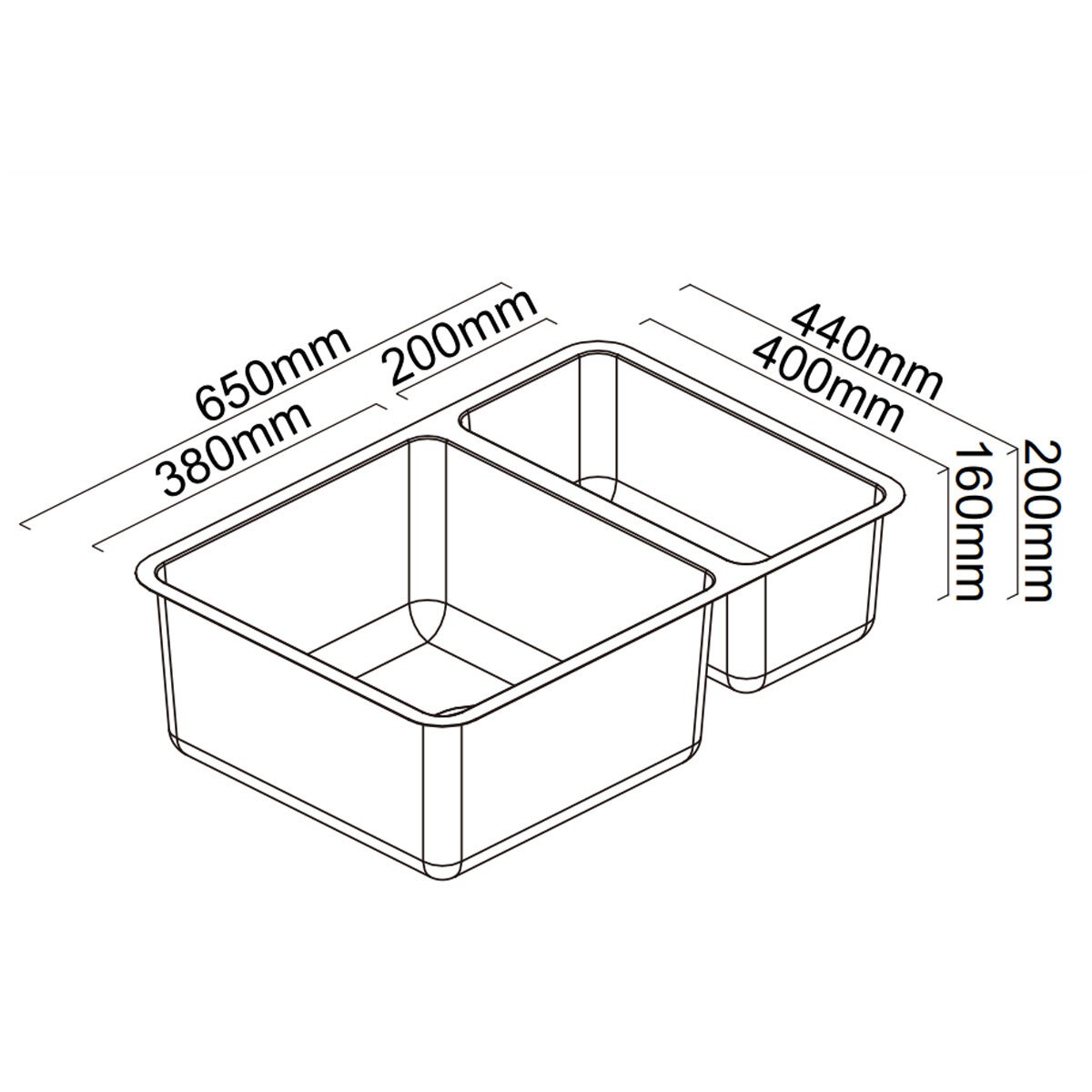 Abey Lago 1 and 3/4 Bowl Stainless Steel Sink - Removable Drainer Tray (DT05), Multi Mount - NL180
