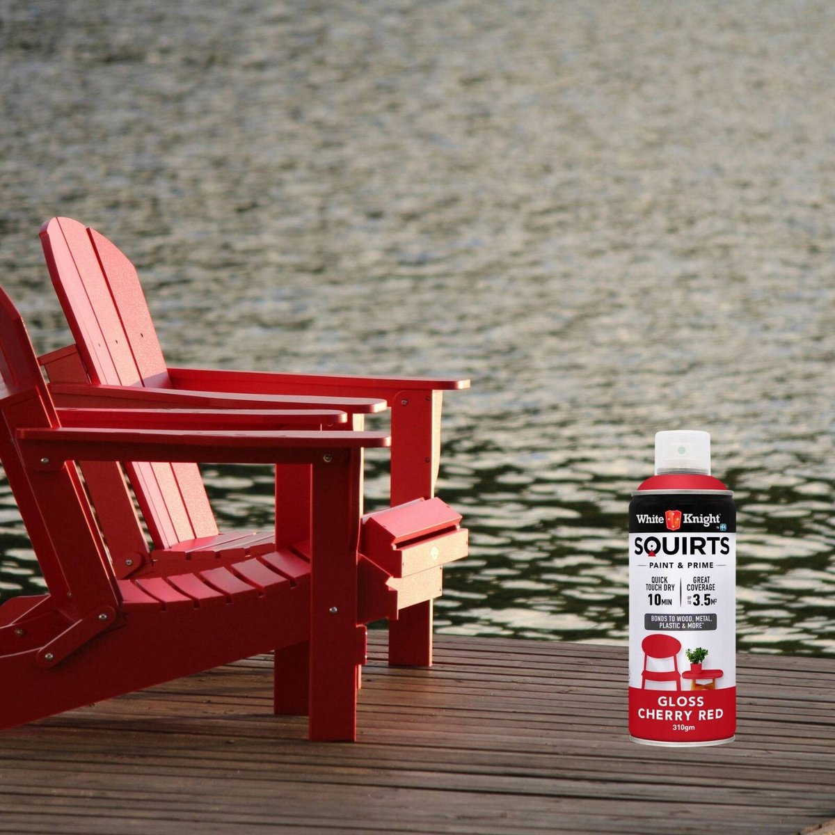 White Knight Squirts Cherry Red Gloss Spray Paint 310g Durable Finish - SuperSaverAU - view 4