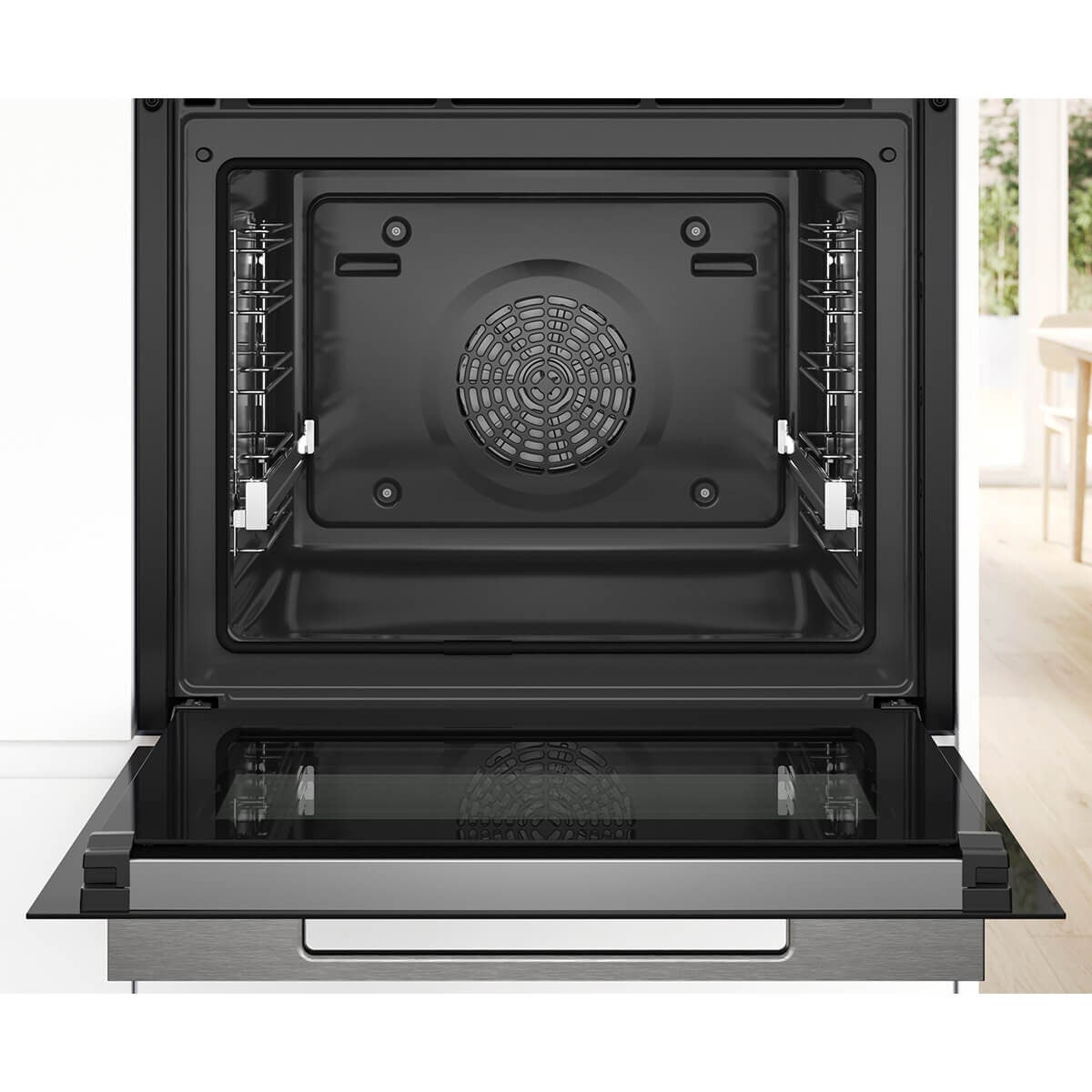 Bosch 60cm Series 8 Black Pyrolytic Built-in Oven - 71L - Home Connect and Air Fry - HBG776KB1A