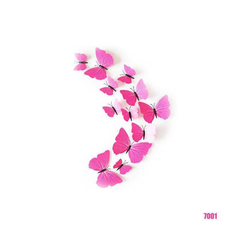 3D Butterfly Magnetic Wall Stickers Room Decor - 7001, Pack of 12