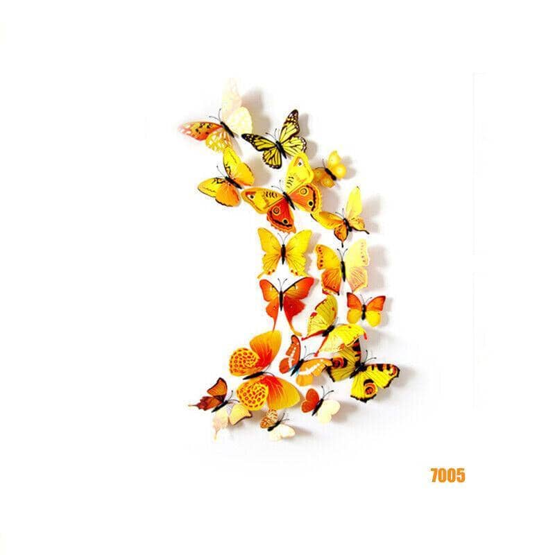 3D Butterfly Magnetic Wall Stickers Room Decor - 7005, Pack of 12