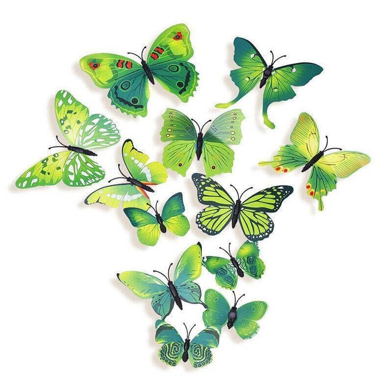 3D Butterfly Magnetic Wall Stickers Room Decor - 7008, Pack of 12 - view 3