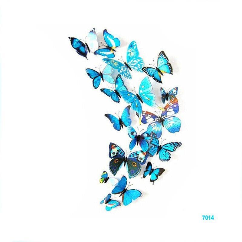 3D Butterfly Magnetic Wall Stickers Room Decor - 7014, Pack of 12