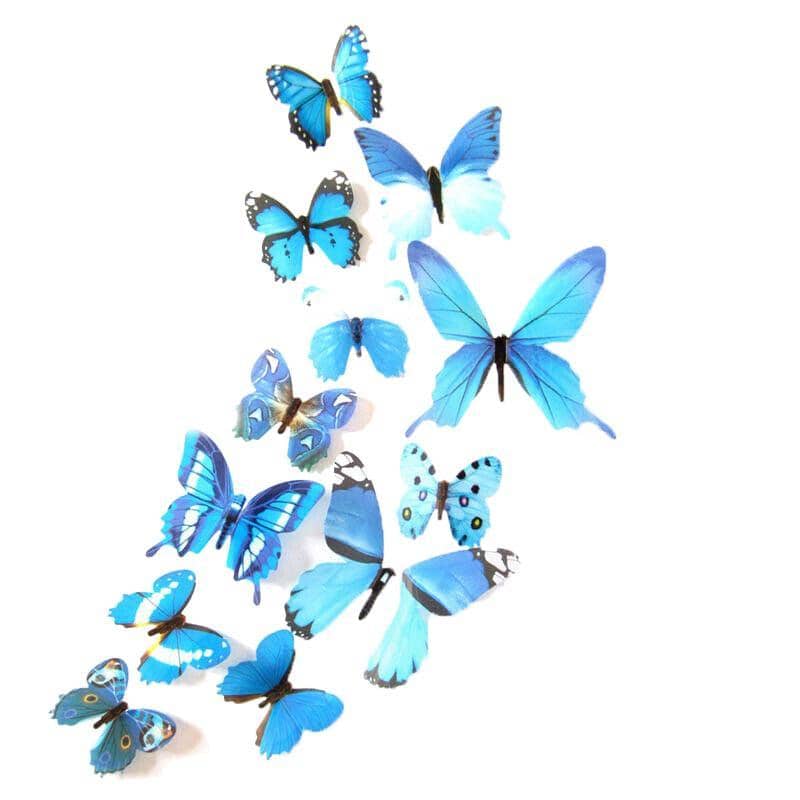 3D Butterfly Wall Stickers Removable Decals - Style 7503, Pack of 12