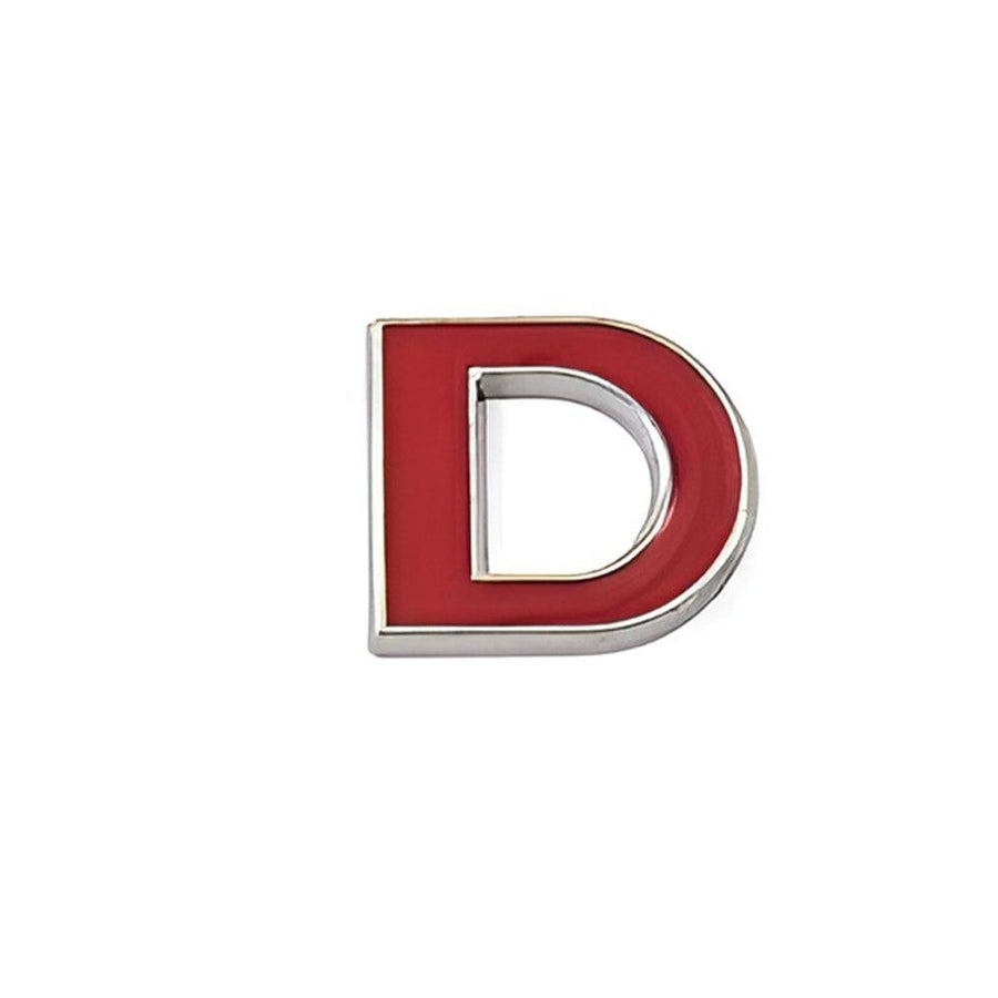 3D Car Letter Badge Self-Adhesive Emblem - Red Letter D