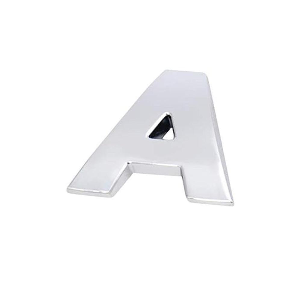 3D Chrome Car Letter Badge Self-Adhesive Emblem - Letter A