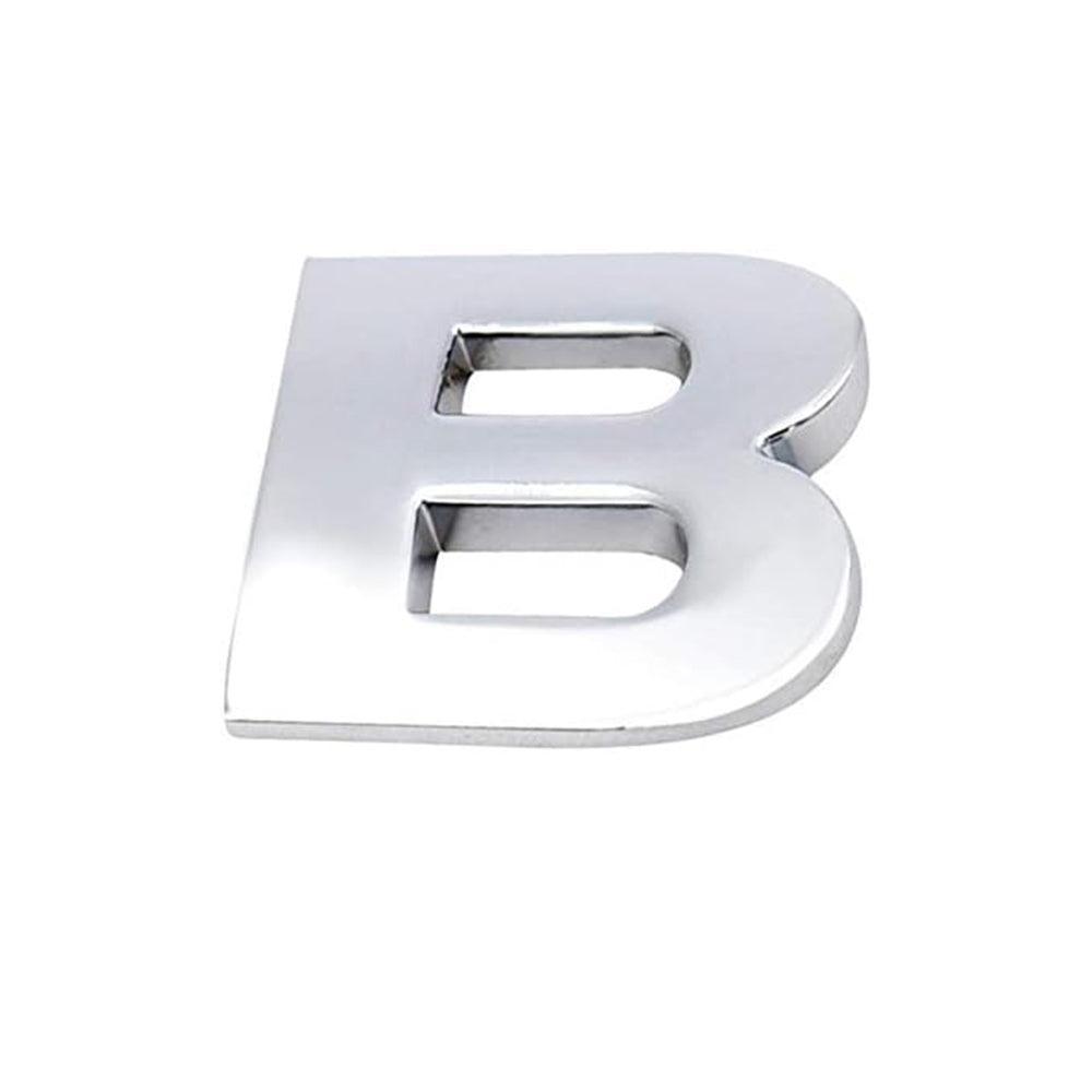 3D Chrome Car Letter Badge Self-Adhesive Emblem - Letter B
