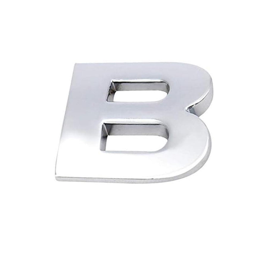 3D Chrome Car Letter Badge Self-Adhesive Emblem - Letter B