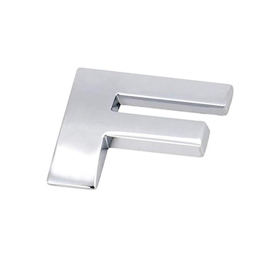 3D Chrome Car Letter Badge Self-Adhesive Emblem - Letter F
