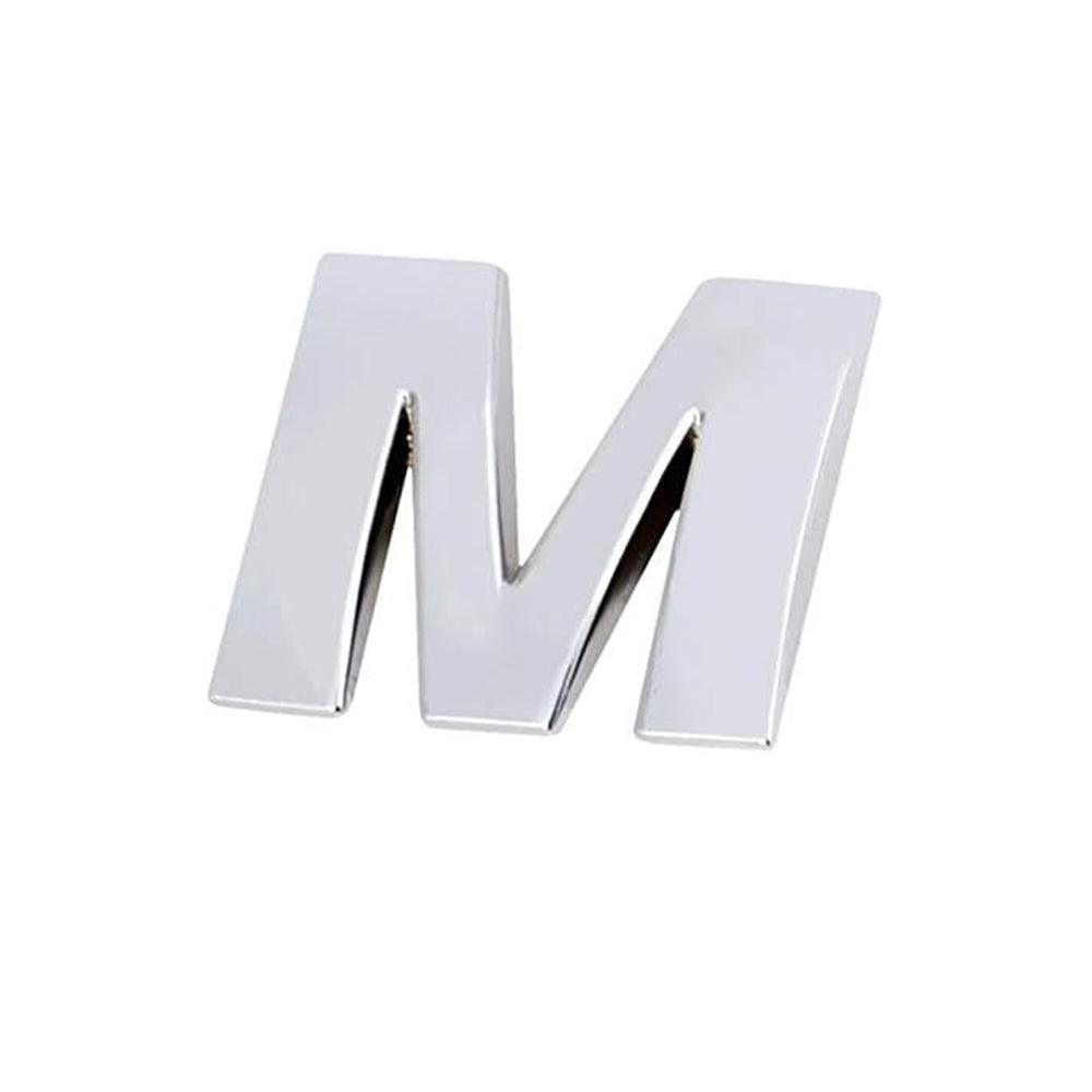 3D Chrome Car Letter Badge Self-Adhesive Emblem - Letter M