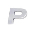 3D Chrome Car Letter Badge Self-Adhesive Emblem - Letter P
