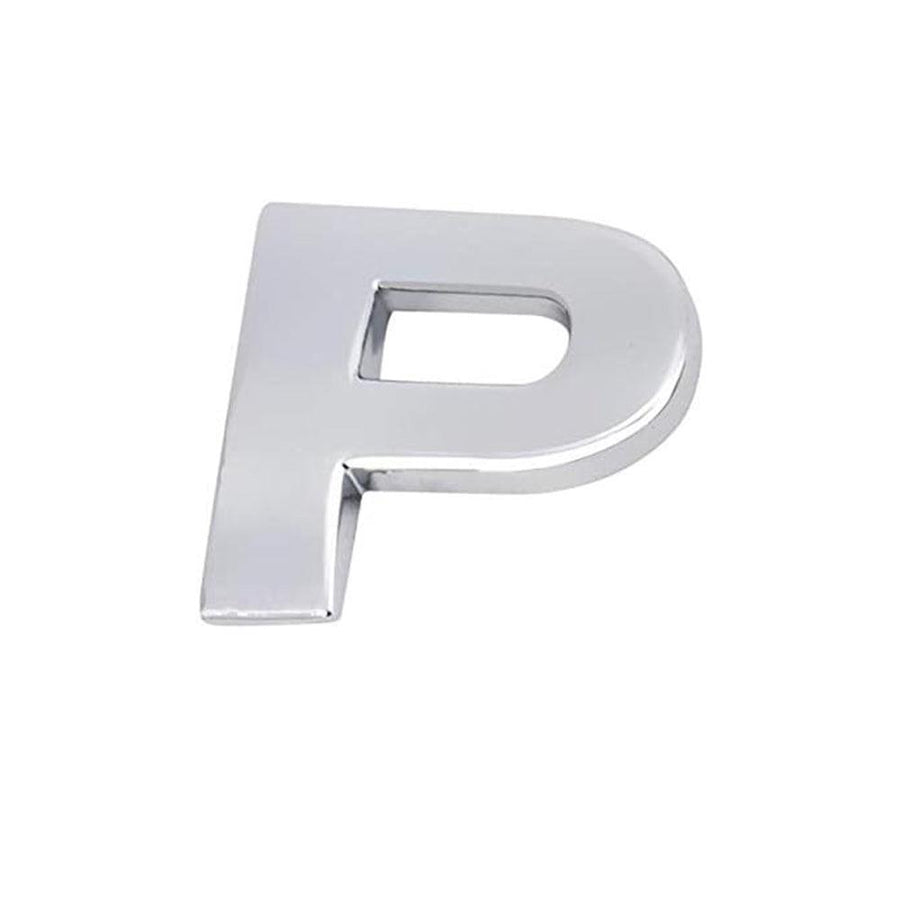 3D Chrome Car Letter Badge Self-Adhesive Emblem - Letter P