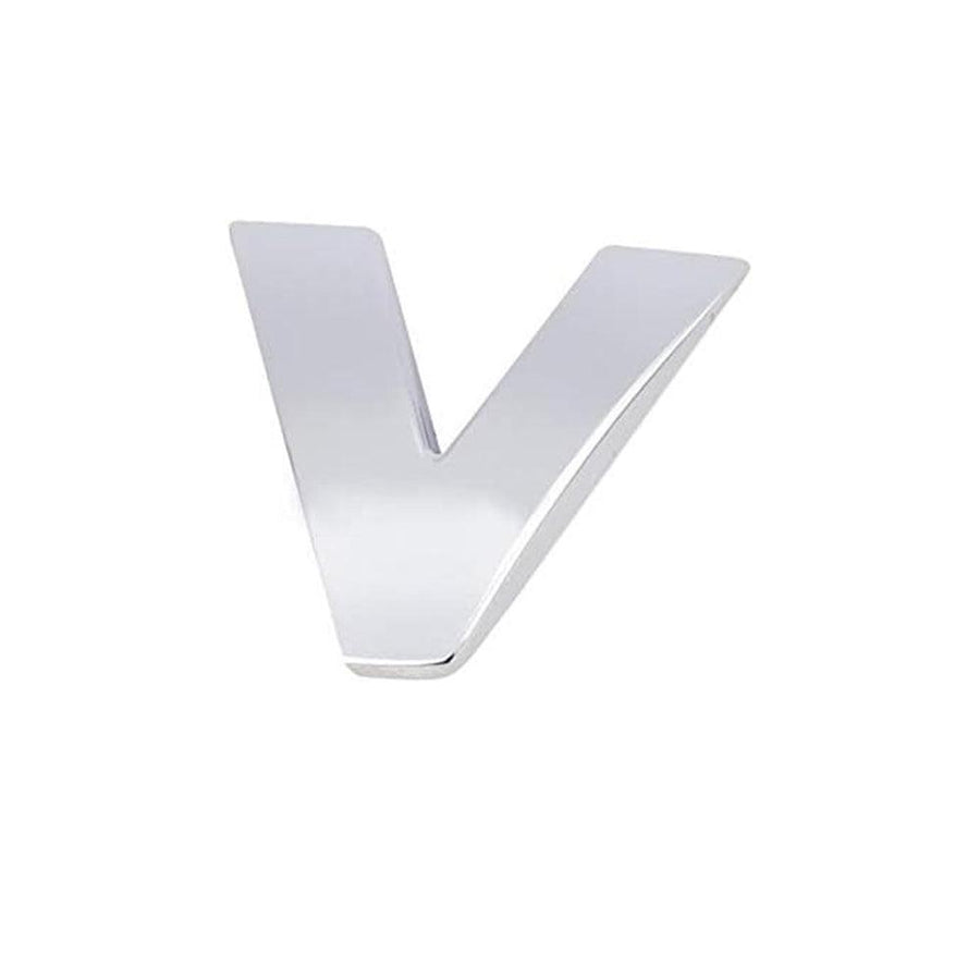 3D Chrome Car Letter Badge Self-Adhesive Emblem - Letter V
