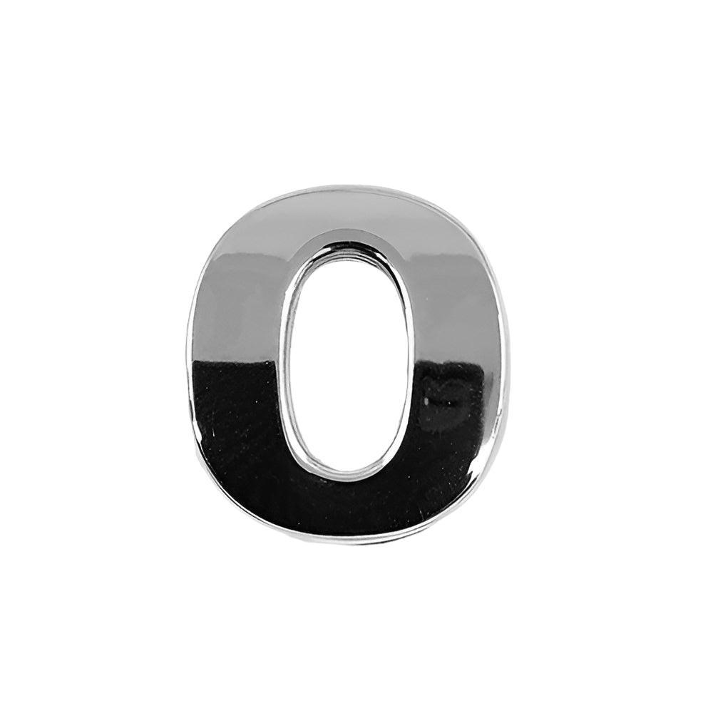 3D Chrome Car Number Badge Self-Adhesive Emblem - Number 0