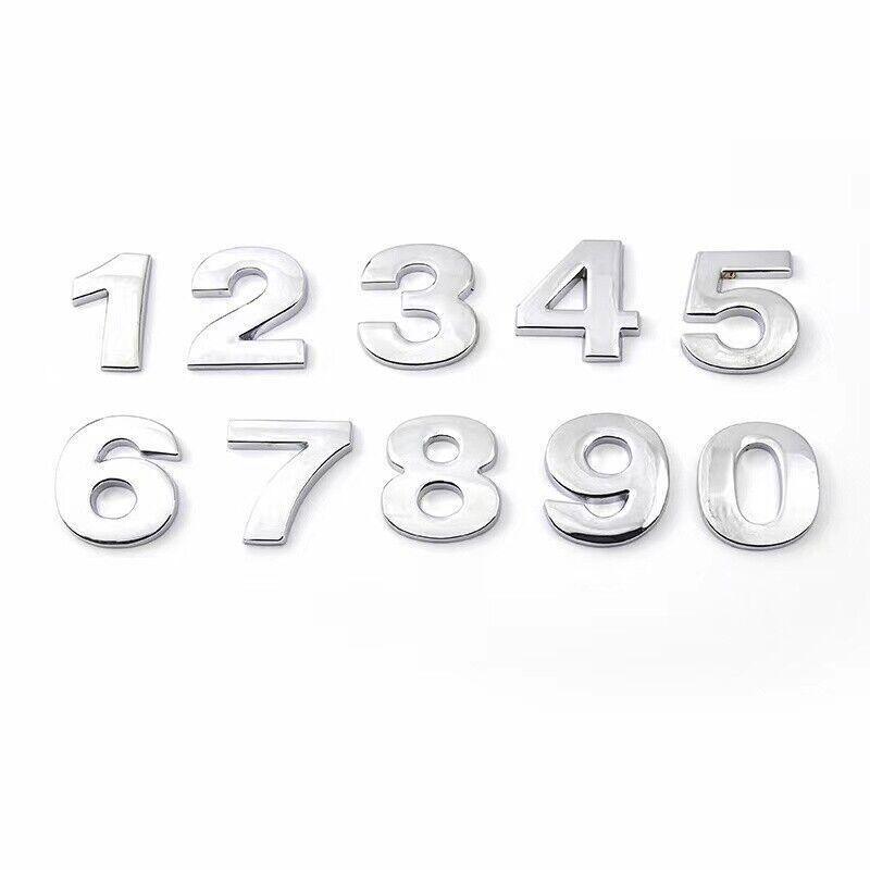 3D Chrome Car Number Badge Self-Adhesive Emblem - Number 4 - view 7