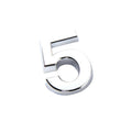 3D Chrome Car Number Badge Self-Adhesive Emblem - Number 5