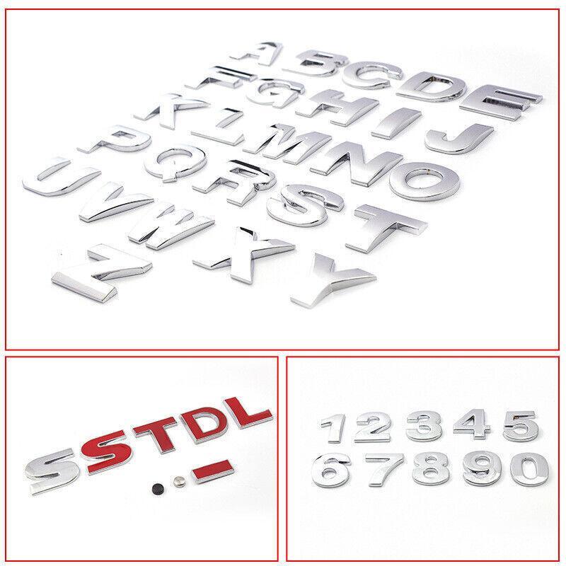 3D Chrome Car Number Badge Self-Adhesive Emblem - Number 5 - view 10