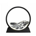 3D Deep Sea Moving Sand Art Picture Round Glass Quicksand Painting - Black