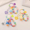 3D Duck Keychain with Bead Strand and Heart Charm - Light Blue and Purple - view 4