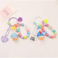 3D Duck Keychain with Bead Strand and Heart Charm - Light Blue and Purple - view 5