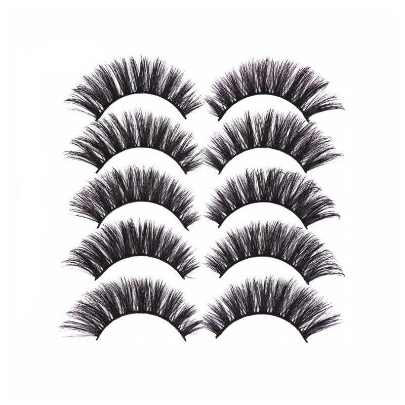 3D False Eyelashes, 5 Pairs - Full Flared Style 52