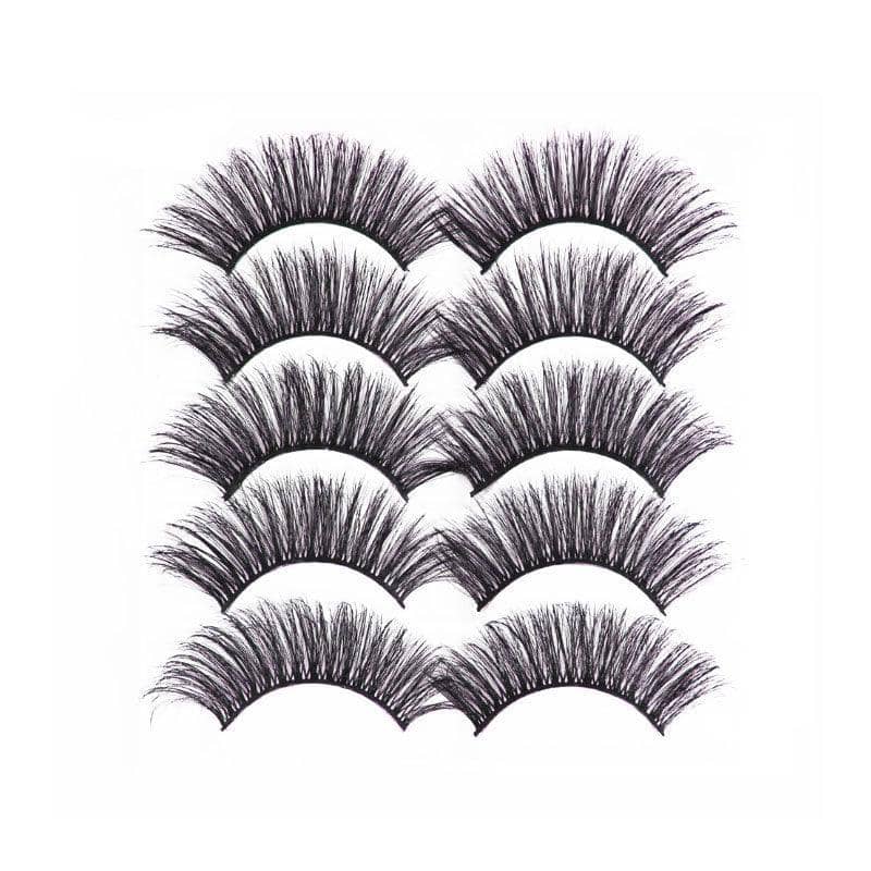 3D False Eyelashes, 5 Pairs - Long Fluffy Style 48