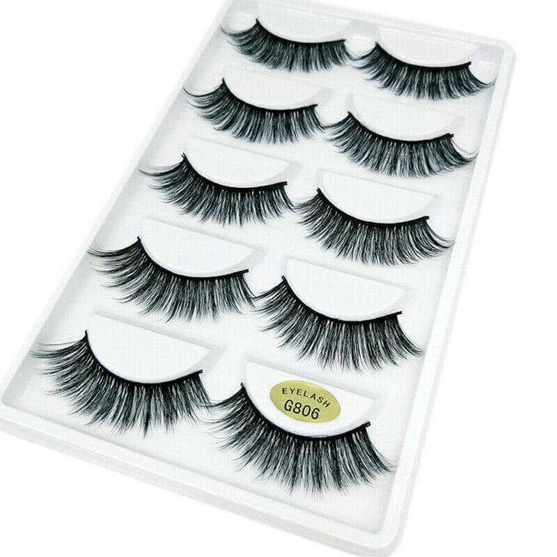 3D False Eyelashes, 5 Pairs - Long Soft Wisp