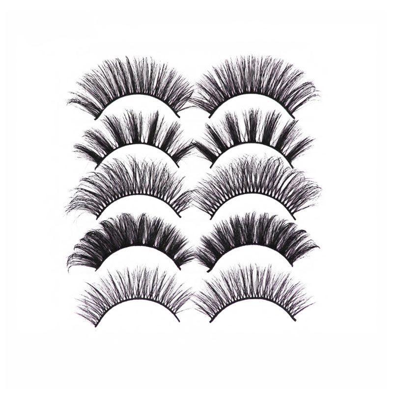 3D False Eyelashes, 5 Pairs - Mixed Look Style 55