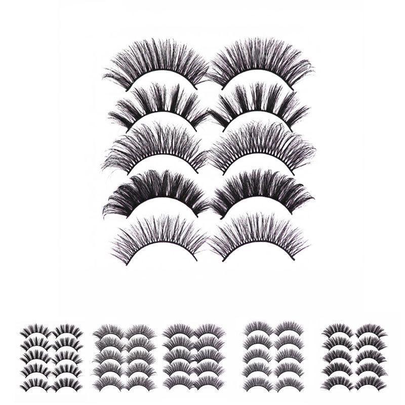 3D False Eyelashes, 5 Pairs - Mixed Look Style 55 - view 3