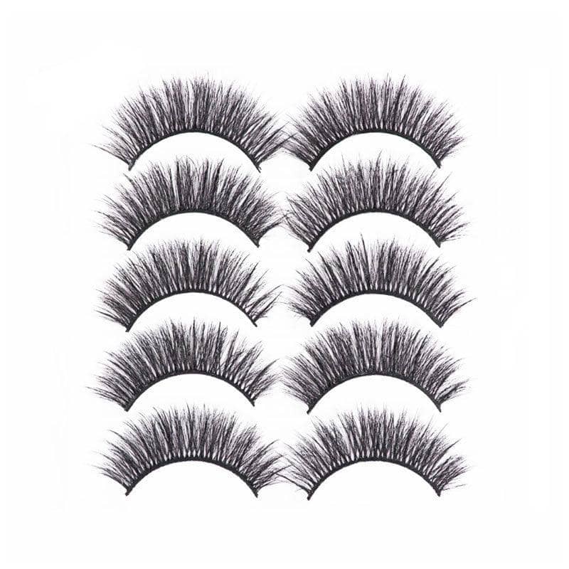 3D False Eyelashes, 5 Pairs - Soft Wispy Style 51