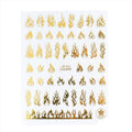 3D Flame Nail Stickers - Gold