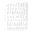 3D Flame Nail Stickers - White