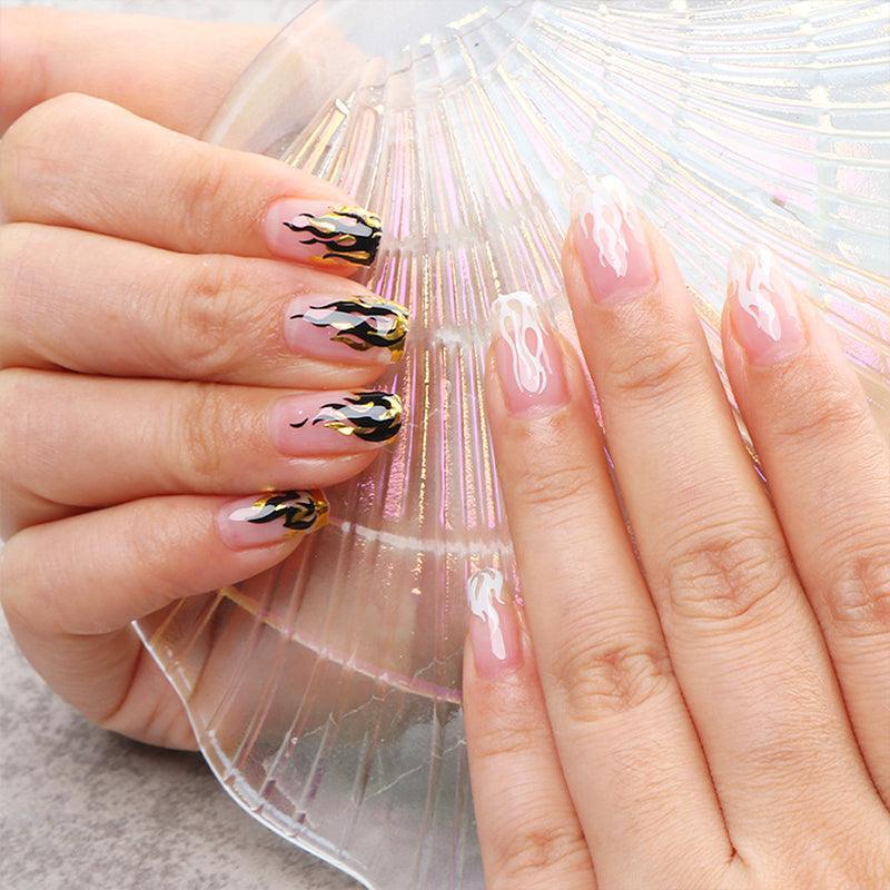 3D Flame Nail Stickers - White - view 5