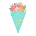 3D Flower Bouquet Greeting Cards, Pack of 20 - Aqua