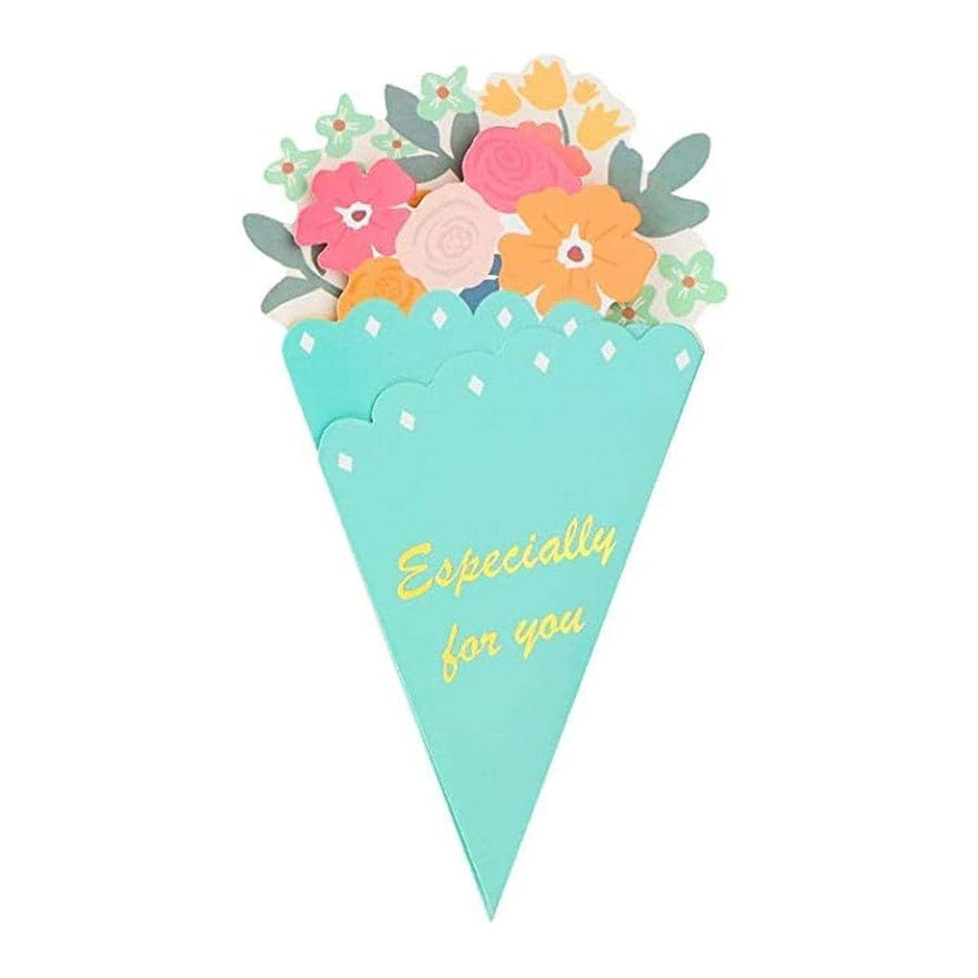 3D Flower Bouquet Greeting Cards, Pack of 20 - Aqua