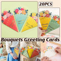 3D Flower Bouquet Greeting Cards, Pack of 20 - Aqua - view 2