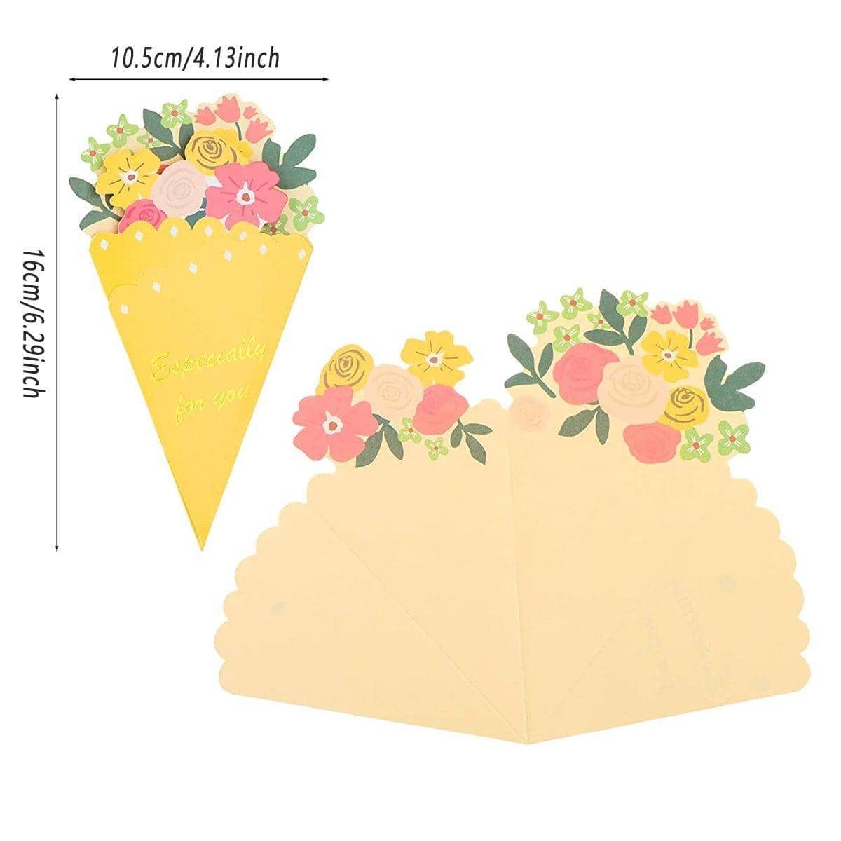 3D Flower Bouquet Greeting Cards, Pack of 20 - Aqua - view 4