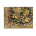 3D Foam Reptile Tank Background Board, 60 x 45 cm - Golden Yellow Rock with Green Moss