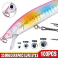 3D Holographic Fishing Lure Eyes - 3 mm, Silver, Pack of 100 - view 2