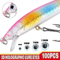 3D Holographic Fishing Lure Eyes - 5 mm, Silver, Pack of 100 - view 2