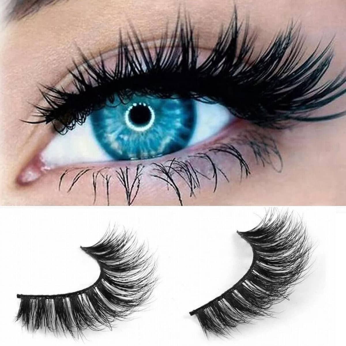 3D Mink False Eyelashes, 10 Pairs - Long Dramatic Spikes (Y007) - view 5