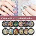 3D Nail Art Rhinestone Decoration Jar - Aqua Blue Crystals - view 5