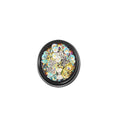 3D Nail Art Rhinestone Decoration Jar - Iridescent Crystals and Silver Charm