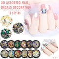 3D Nail Art Rhinestone Decoration Jar - Iridescent Crystals and Silver Charm - view 2