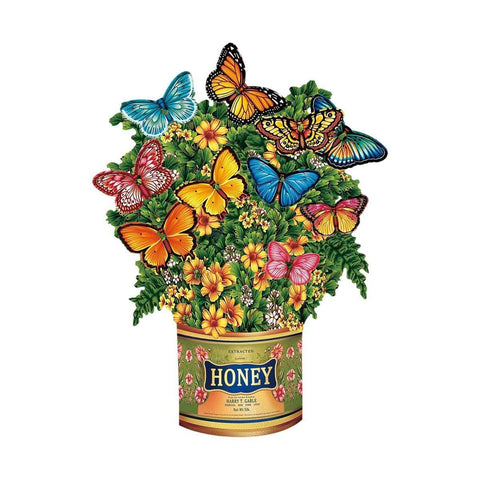 3D Pop-Up Flower Bouquet Greeting Card - Flower Butterfly