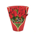 3D Pop-Up Flower Bouquet Greeting Card - Red Rose